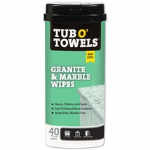 Tub O Towels Granite And Marble Cleaning Wipes - Clean, Polish, Seal, 40 Count W - £22.13 GBP