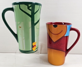 2 Pc Disney Store Winnie The Pooh Mugs Mix Set Large Drink 16 Oz Coffee Cups Lot - £36.48 GBP