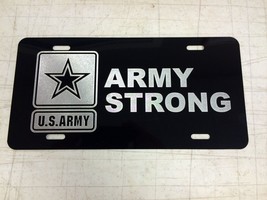 DEEP Engraved US ARMY Strong Car Tag Diamond Etched Vanity Front License Plate - £15.89 GBP