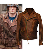 Captain America The First Avengers Distressed Brown Biker Real Leather J... - £55.37 GBP+