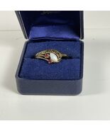 Vintage UNCAS Signed Gold Tone &amp; Glass Cocktail Ring ~ Size 12.5 - $13.07 CAD
