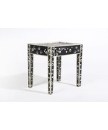 Handmade Bone inlay in Black geometric pattern wooden stool - €567,05 EUR+