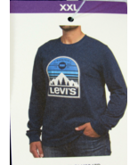Levi Men&#39;s Classic Fit Long Sleeve Graphic Logo T-Shirt XXL Navy NWT - £15.56 GBP