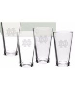  SET OF 4  Notre Dame Fighting Irish Pub Beer Pint Etched Glasses FREEDe... - £28.44 GBP