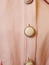 Nygard Pink Linen Blend Cropped Swing Coat. Big Mod Buttons. Retro Look. 10 - £25.48 GBP