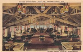 Canyon Hotel Lounge Yellowstone National Park Wyoming WY Postcard C57 - £2.36 GBP