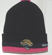 Reebok Jacksonville Jaguars Black Pink Breast Cancer Awareness Cuffed Knit Hat image 1