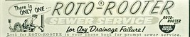 ROTO ROOTER Sewer Service for any Drainage Failure-1958 Vintage Print Ad - $7.09