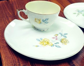 LEFTON FINE CHINA SNACK PLATE & CUP SET of four NE2108 image 7