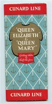 Queen Mary &amp; Queen Elizabeth Getting There is Half The Fun Brochure Poster 1948  - £37.42 GBP