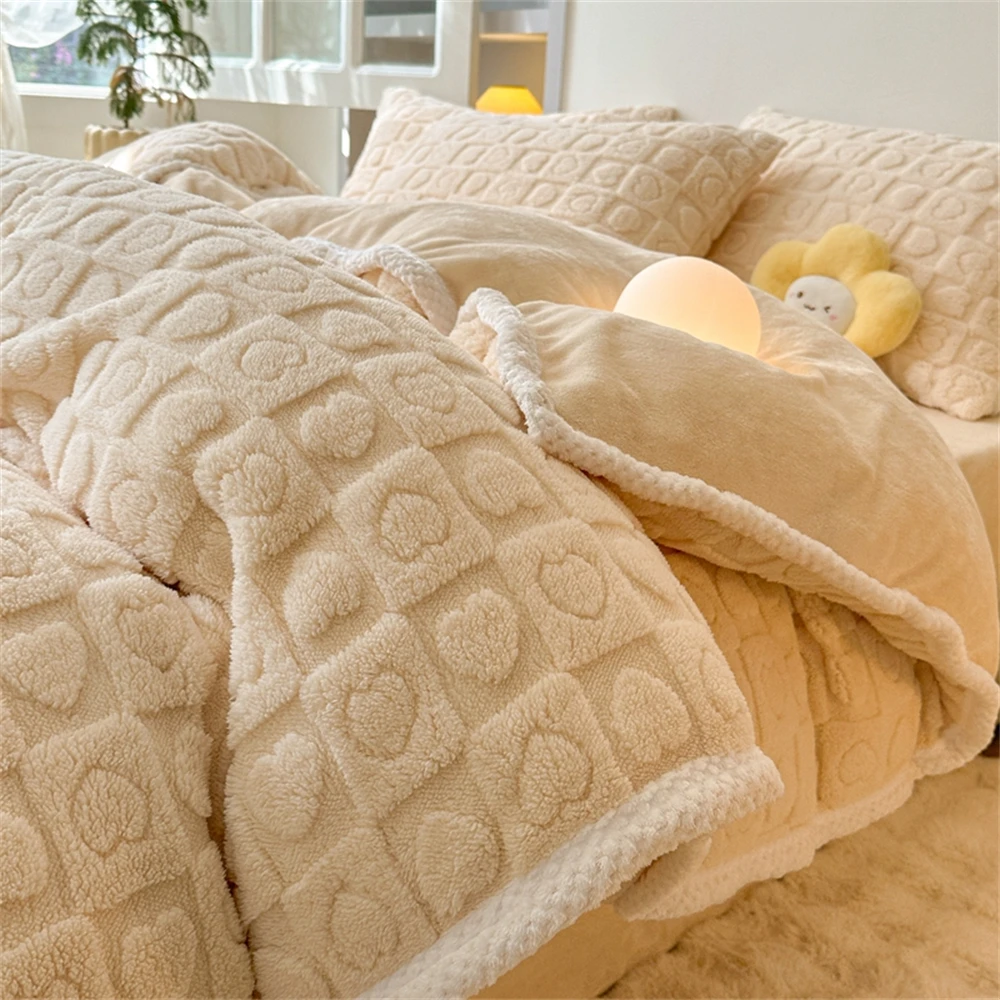  color milk velvet bedding set tafu velvet bed linen thicken four piece set quilt cover thumb200
