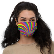 Sweet Art Rainbow Colorful Swirl Twisting Optical Illusion Face Mask - £14.15 GBP