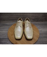 Roberto Chillini Shoes Mens 6 Oxford Slip On Dress Cream Alligator Croco... - $34.63