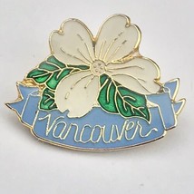 Vancouver BC Flower Gold Tone Enamel Pin Brooch Canada - $9.95