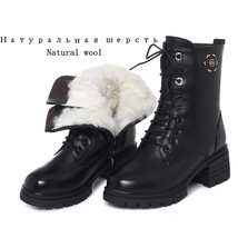 Winter Boots Ladies Genuine Leather New Large Size Women Snow Boots Non-slip Nat - £93.16 GBP
