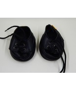 Build A Bear Black Faux Leather Tie Lace Up Dress Shoes Black Laces - £8.67 GBP