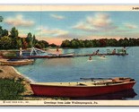 Generici Scena Greetings Barche Su Lago Wallenpaupack Pa Lino Cartolina N20 - $4.04