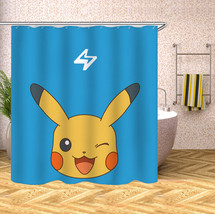 Pokemon Pikachu Waterproof Shower Curtain Polyester Bathtub Curtain W/Hooks 70&quot; - £12.56 GBP+