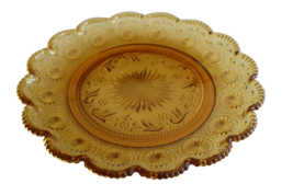 Vintage Brockway Glass American Concord Amber 10&quot; 10 in Dinner Plate Sca... - $21.95