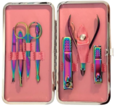 SuperChic® Manicure Kit -7 Piece Rainbow Gradient Tools &amp; Case - £7.90 GBP