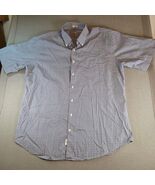 Peter Millar XL Button Up Shirt Cotton Blue White Check Short Sleeve - $49.22 CAD