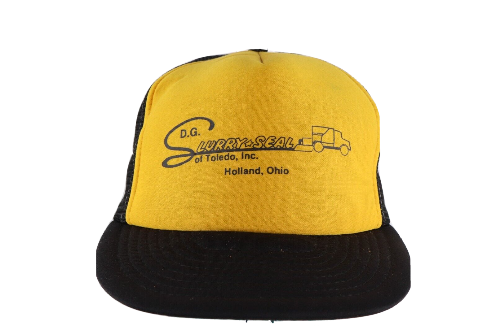 Vintage 90s DG Slurry Seal Asphalt Paving Spell Out Trucker Hat Snapback... - $19.75