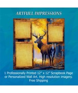 Majestic Buck in Rustic Autumn Forest Personalized Wall Art or Scrapbook... - €19,01 EUR
