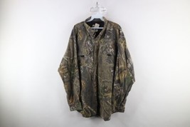 Vintage 90s Streetwear Mens XL Faded Mossy Oak Camouflage Button Down Shirt - £53.88 GBP