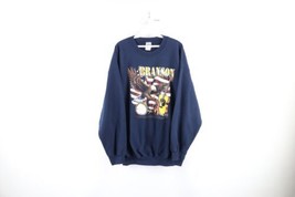 Vintage 90s Streetwear Mens XL Faded Spell Out Branson Missouri Sweatshirt Blue - £31.61 GBP