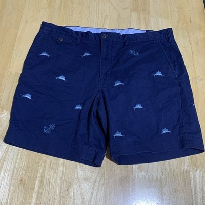 Polo Ralph Lauren Mens Blue Newport Marlin Stretch Straight Fit Shorts S... - $24.75