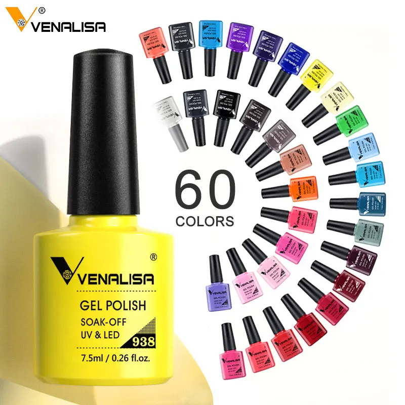 Play Venalisa 7.5ml Nail Gel Polish 60 Colors Glitter Color Top Sell For Nail Ar - £23.18 GBP