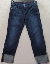 Joe&#39;s Jeans Women Size 28 Dark Blue Denim Cropped Cotton Flat Front Straight Leg - £18.11 GBP