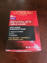 NEW Box L&#39;Oreal Revitalift Triple Power Anti-Aging Overnight Mask  1.7 oz (AA25) - £15.64 GBP