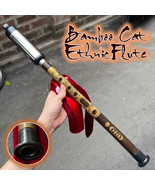 Bamboo Cat Ethnic Flute, Chinese Purple Flute, Purple Bamboo Vertical Fl... - $30.00