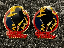 Dick Tracy Lapel Pins Vintage Disney Movie Logo Collectible ~ Lot of 2 - £7.60 GBP