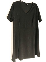 En Focus Plus size Black Sparkled 14 W short sleeve Dress NWT - £12.00 GBP