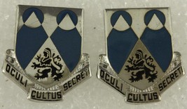 Vintage Us Military Dui Insignia Pin Set Oculi Cultus Secreti 2nd M I Battalion - $12.35