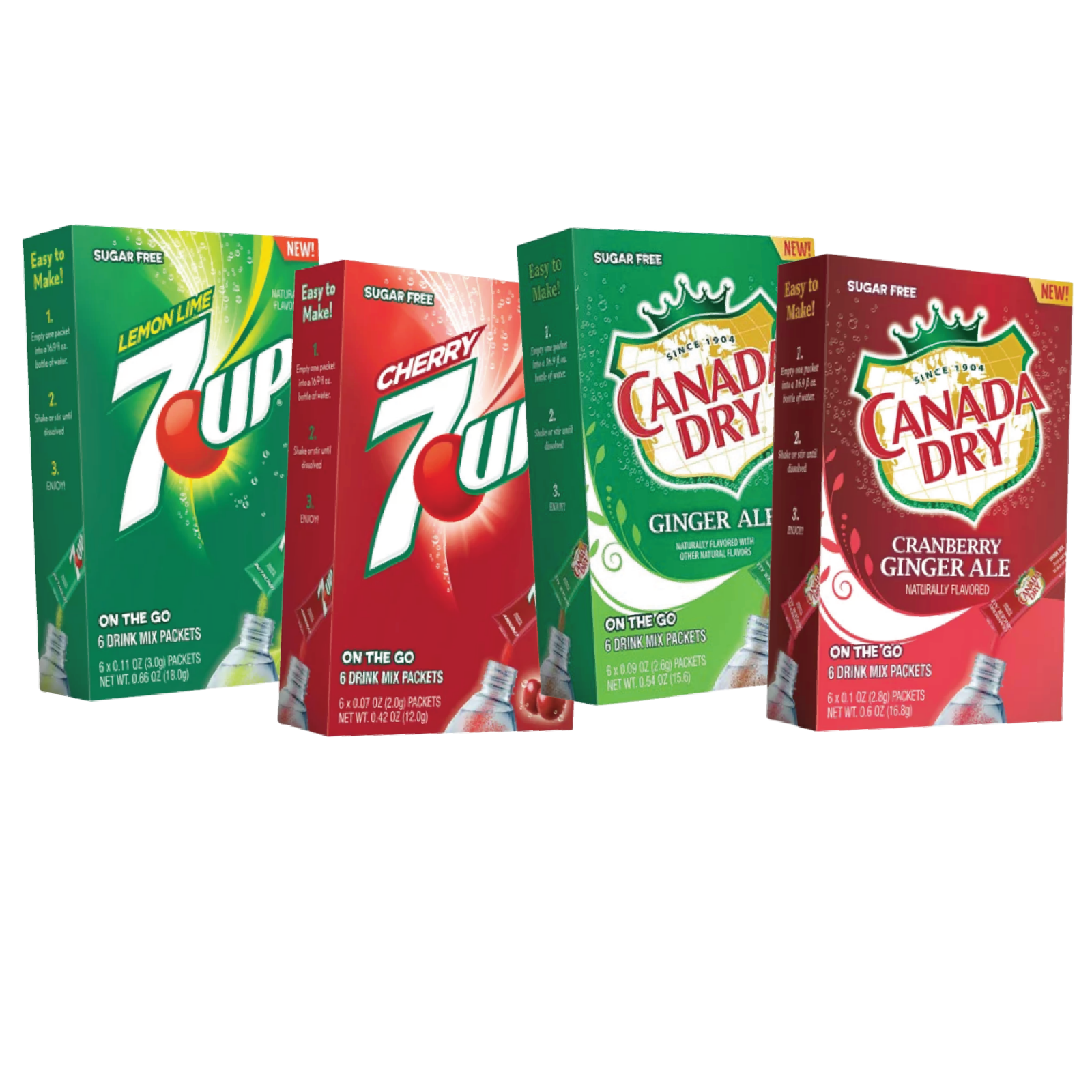 Canada Dry & 7UP Singles To Go Variety Drink Mix | 6 Singles Each | Mix & Match - $7.02 - $29.60
