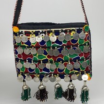 550g,10&quot;x8&quot;Turkmen Handbag Purse Crossbody Handmade Silk Coin @Afghanistan,P136 - £63.94 GBP