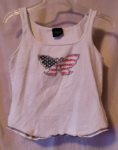 Women's Athletic Works Tank Top Size XL Red White Blue Butterfly Stretchy - $9.99