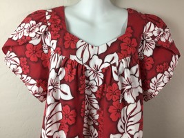 Jade Fashions Women&#39;s Red Floral Hawaiian Muumuu Dress Hibiscus Casual S... - $59.99