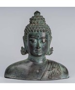 Ancien Indonésien Style Bronze Javanais Statue de Bouddha - 20cm/8 &quot; - $664.01