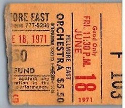 B.B.King Moby Grape Ticket Stub Juin 18 1971 Fillmore East New York de Ny - $148.49