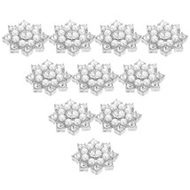 50Pcs Crystal Snowflake Pearl Rhinestone Applique Embellishments For But... - £19.57 GBP