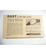 1945 South Africa Ad Movado Watches Dust is the Real Enemy - $10.96 CAD