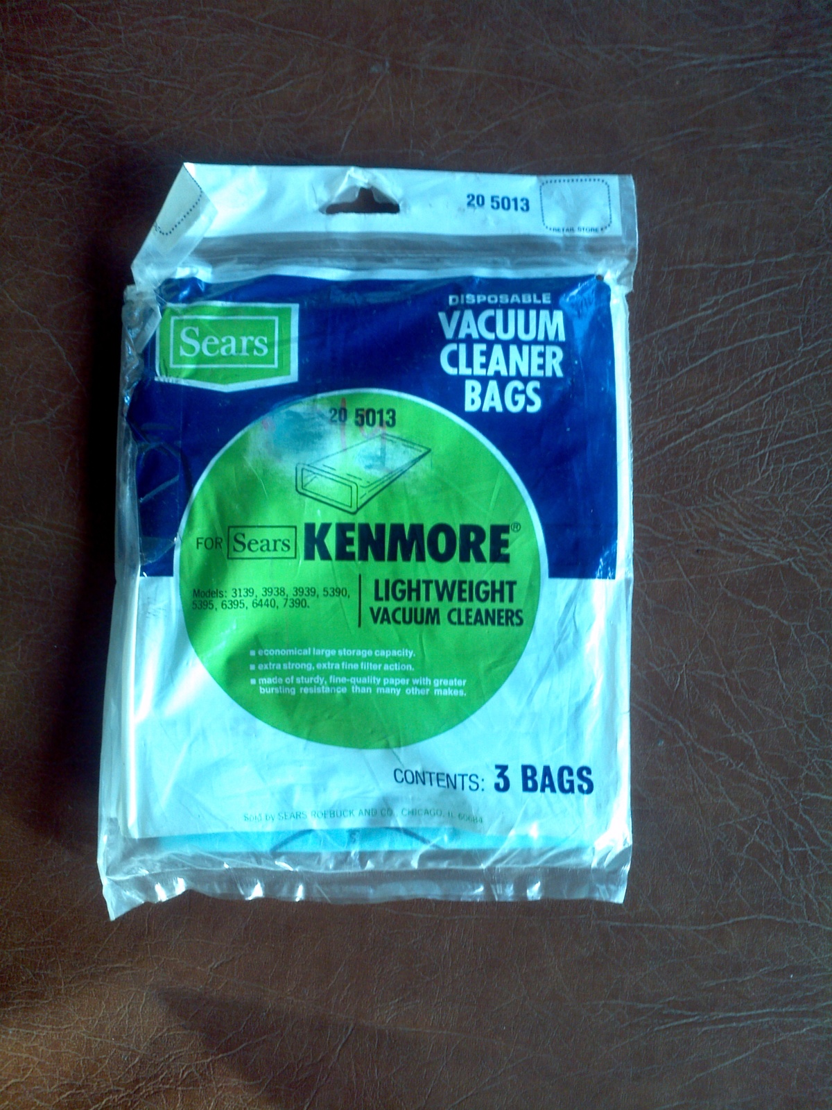 SEARS DISPOSABLE VACUUM CLEANER BAGS KENMORE 3 PK ( 20-5013 ) - $12.00