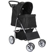 Foldable Carrier Strolling Cart Four Wheel Pet Stroller, For Cat, Dog An... - £74.33 GBP