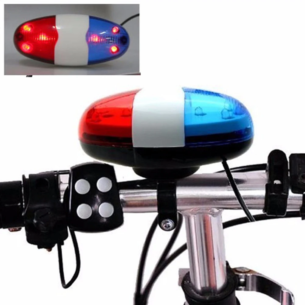 6 LED 4 Tone Sounds Bicycles Bell  Car Light Electronic Horn Siren  Kid Children - £23.93 GBP