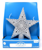 Holiday Time 17-138S Silver Led Tree Topper With Cool White Lights 11.4&quot; - New! - £12.61 GBP