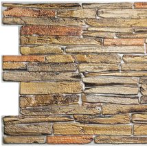 Dundee Deco GRAZPG7121 Copper Faux Stone PVC 3D Wall Panel, 3.2 ft X 1.6 ft (98c - £7.82 GBP+